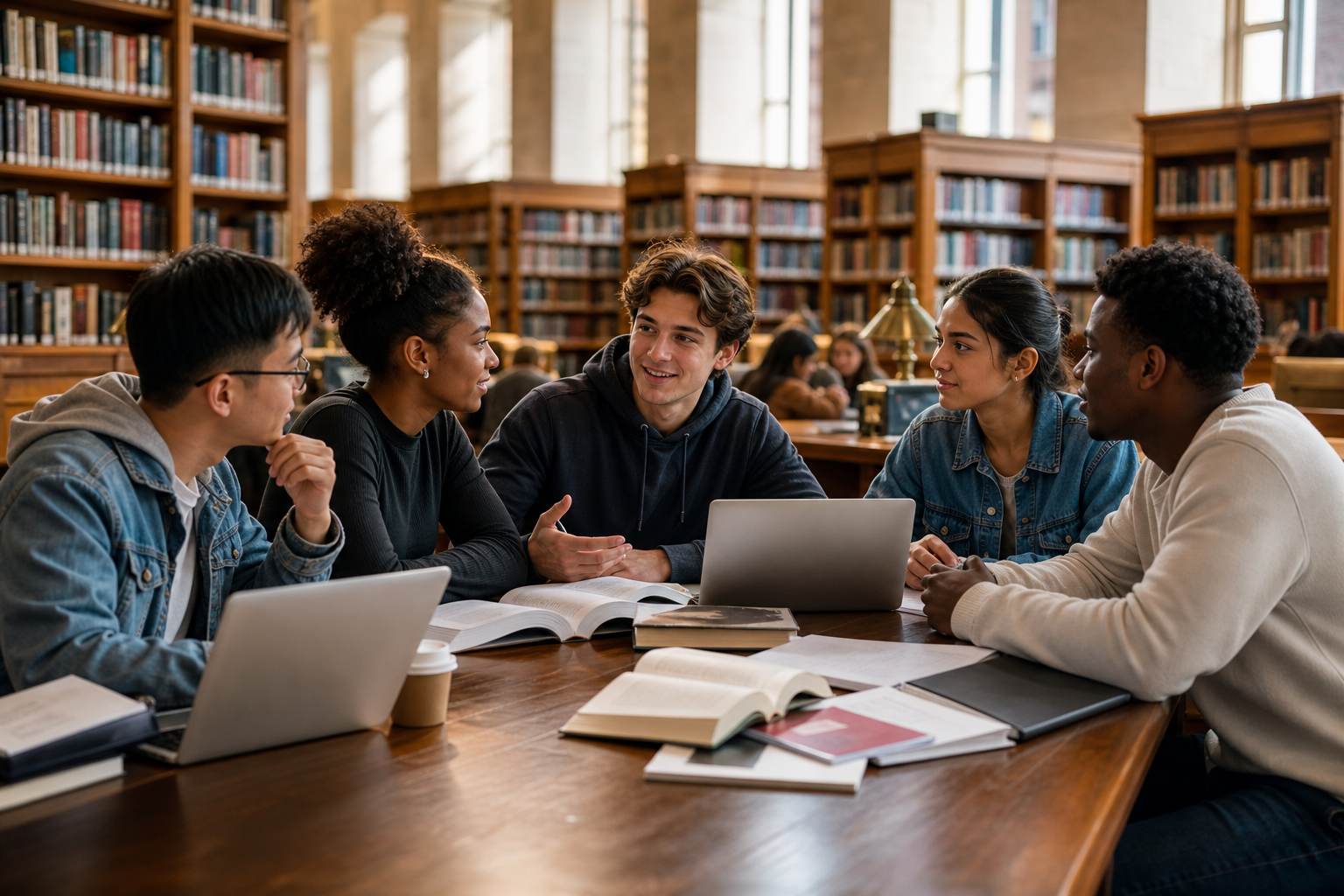 Diverse Students Studying Together